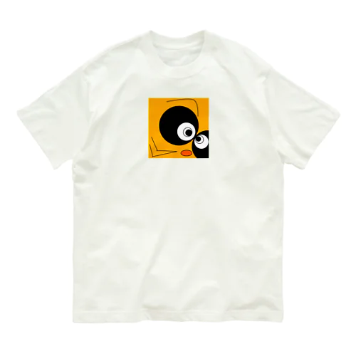 ガン見タヌキ Organic Cotton T-Shirt