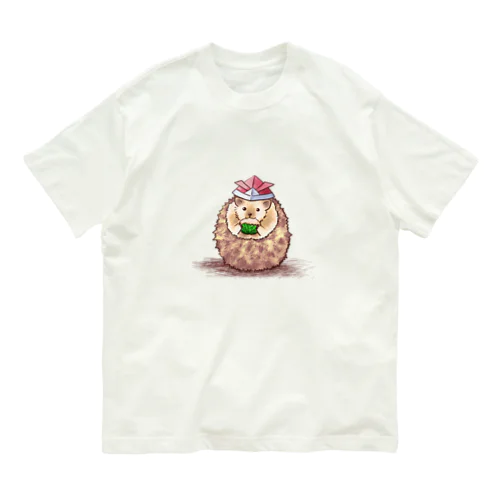 柏餅とハリネズミ オーガニックコットンTシャツ