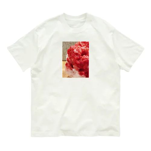 真っ赤な苺のかき氷 オーガニックコットンTシャツ