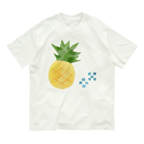 パイナップル　水彩　文字なし　pineapple no text オーガニックコットンTシャツ