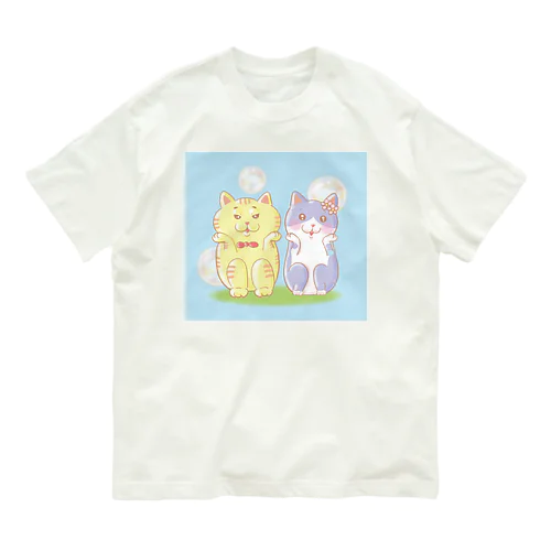 待ってるねこ Organic Cotton T-Shirt