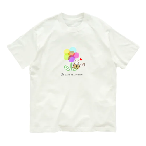 本とお花と♪ オーガニックコットンTシャツ