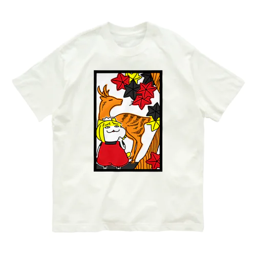 花札／鹿に紅葉 オーガニックコットンTシャツ