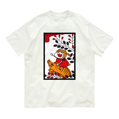 花札／萩に猪 Organic Cotton T-Shirt