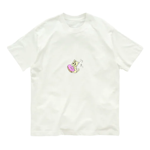 ドーナツ食す猫 Organic Cotton T-Shirt