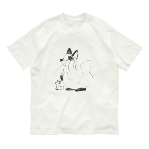 何かを見ているきつね Organic Cotton T-Shirt