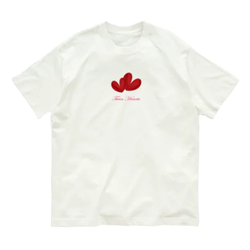 Twin Hearts オーガニックコットンTシャツ