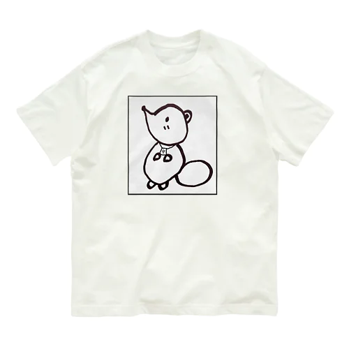 白狸のポンくん(枠入り) オーガニックコットンTシャツ