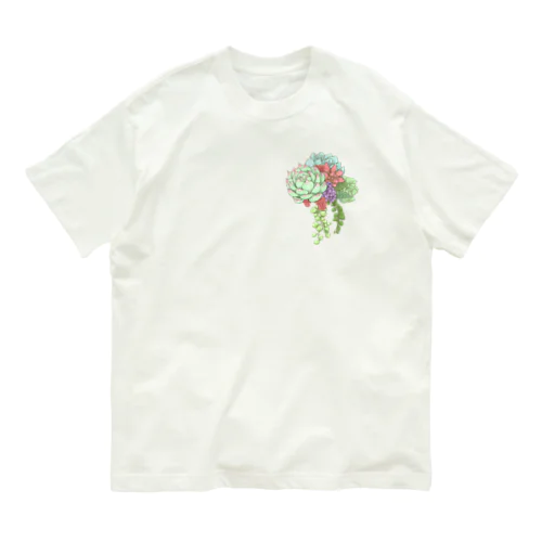 多肉コサージュシリーズ。 Organic Cotton T-Shirt