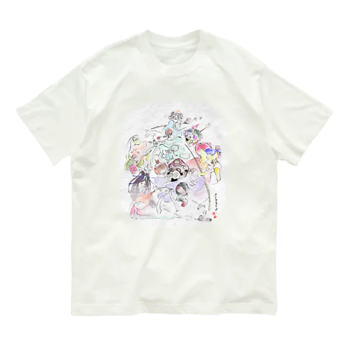 おねがい！もふもふ七福神さま〜♪ オーガニックコットンTシャツ