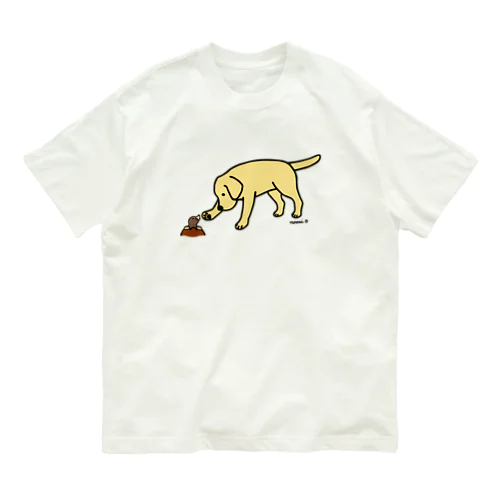 イエローラブラドールともぐら Organic Cotton T-Shirt