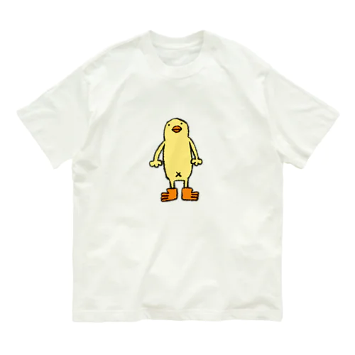 細長いひよこ人間ぴよのTシャツ オーガニックコットンTシャツ