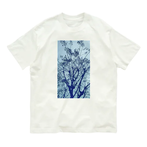 春を待つ(ブルー系　縦長) Organic Cotton T-Shirt