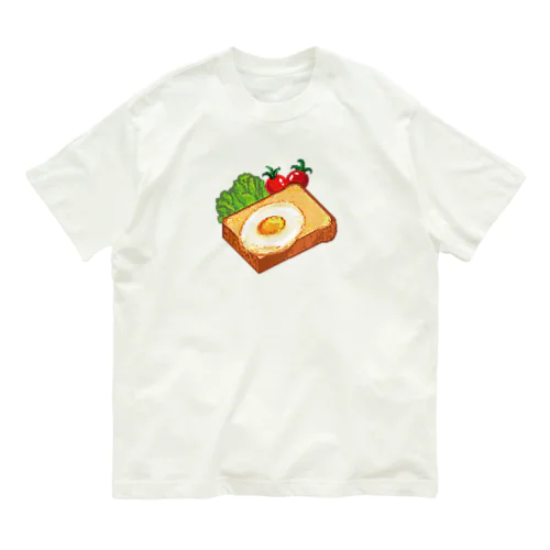 ピクセル・目玉焼きトースト Organic Cotton T-Shirt