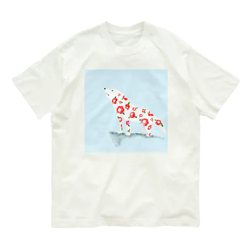 椿 × ホッキョクオオカミ オーガニックコットンTシャツ