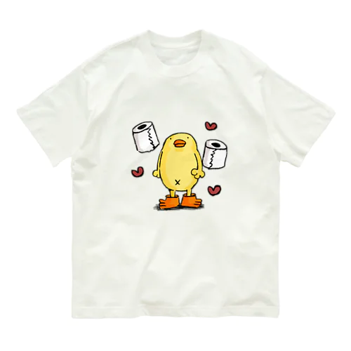 トイレットペーパー大好きぴよのTシャツ Organic Cotton T-Shirt