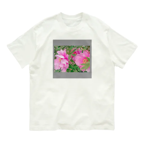 牡丹の花 オーガニックコットンTシャツ
