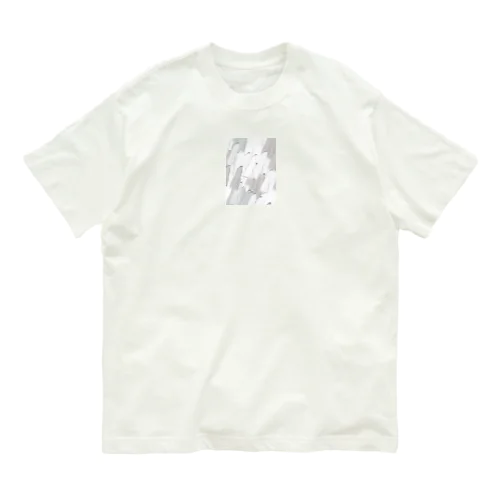 white blueash dustypink オーガニックコットンTシャツ