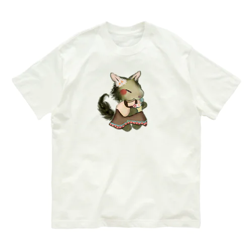 オオカミのウルフル オーガニックコットンTシャツ