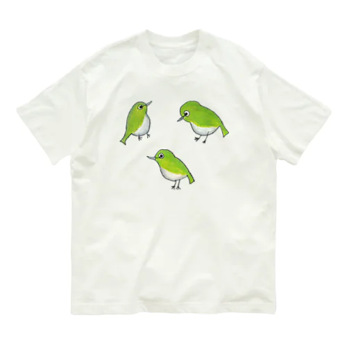 [森図鑑] いろいろメジロ Organic Cotton T-Shirt