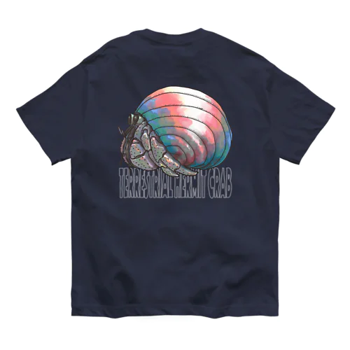 白っぽい字のTerrestrial Hermit Crab (trans) Organic Cotton T-Shirt