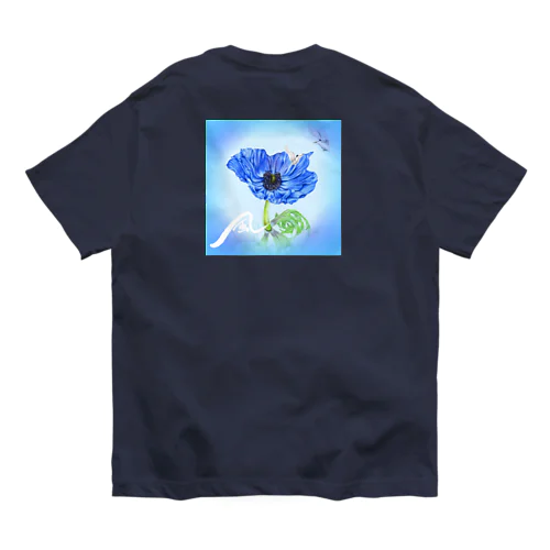 青いアネモネ💙風 オーガニックコットンTシャツ