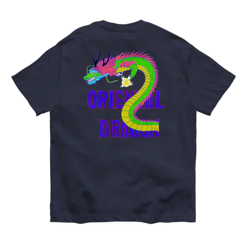 ORIENTAL DRAGON（龍）英字 バックプリント Organic Cotton T-Shirt