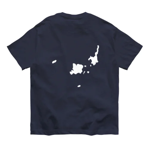 八重山白地図　バックプリント オーガニックコットンTシャツ