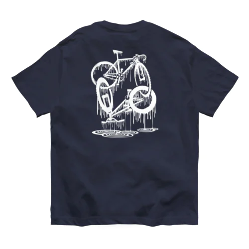 melted bikes #2 (white ink) Organic Cotton T-Shirt