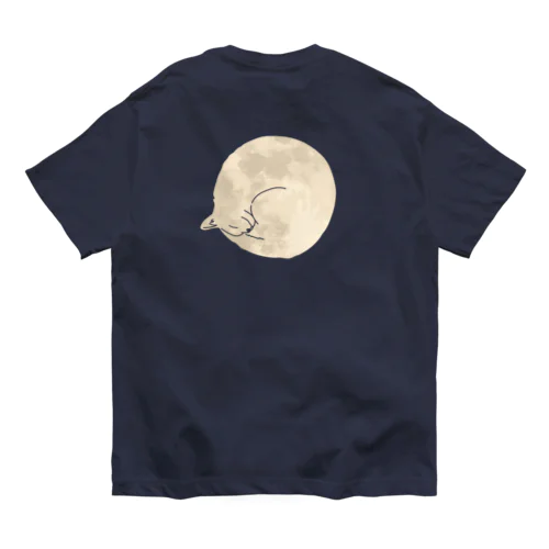 満月猫_背面 Organic Cotton T-Shirt