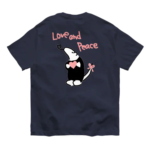【バックプリント】Love and Peace オーガニックコットンTシャツ