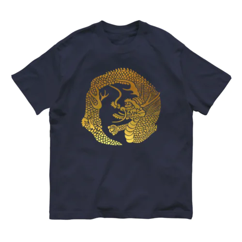 黄竜　家紋 オーガニックコットンTシャツ