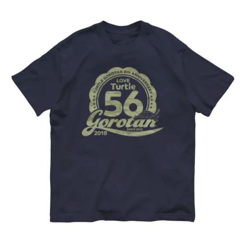 Turtle56tan 8th Anniversary FlowerLogo オーガニックコットンTシャツ