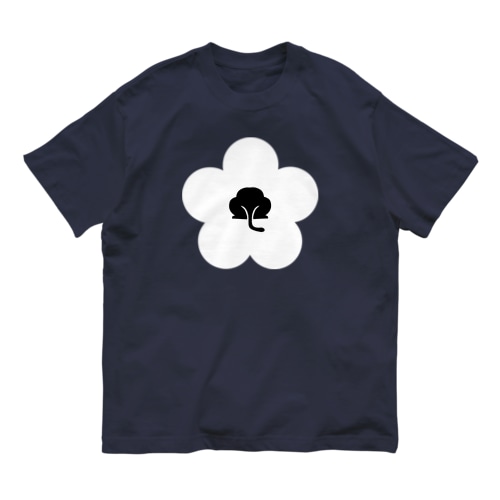 動物家紋h.t.（裏梅ネコ尻）白 Organic Cotton T-Shirt