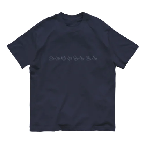 ぷぷまる　おいかけっこ シロ線 Organic Cotton T-Shirt