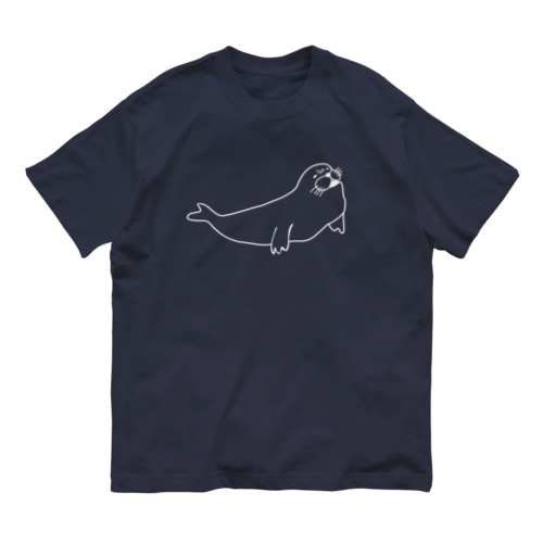 あざらしのひと（白） Organic Cotton T-Shirt