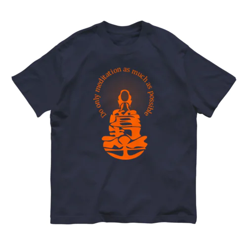 只管打坐h.t.(orange) オーガニックコットンTシャツ