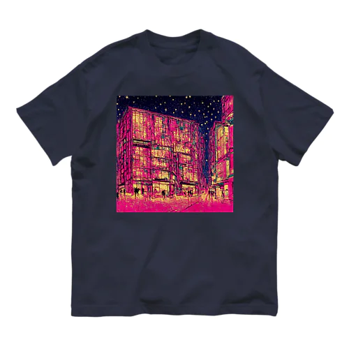 modern pink city オーガニックコットンTシャツ