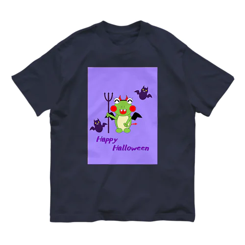 ハロウィン　コウモリママ オーガニックコットンTシャツ