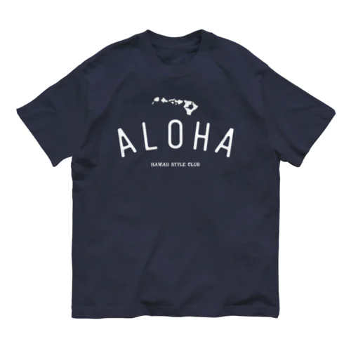 ALOHA ISLANDS  WHT LOGO オーガニックコットンTシャツ