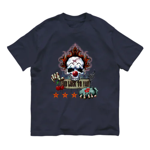 ゾンビピエロ🤡GOD LUCK💀 オーガニックコットンTシャツ