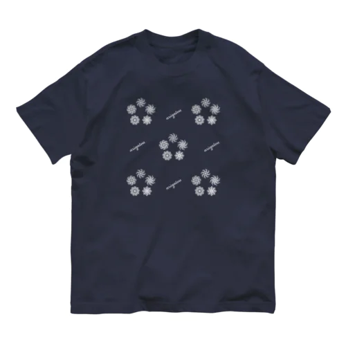 「あ　り　が　と　う」ノハナ　５輪　白 Organic Cotton T-Shirt