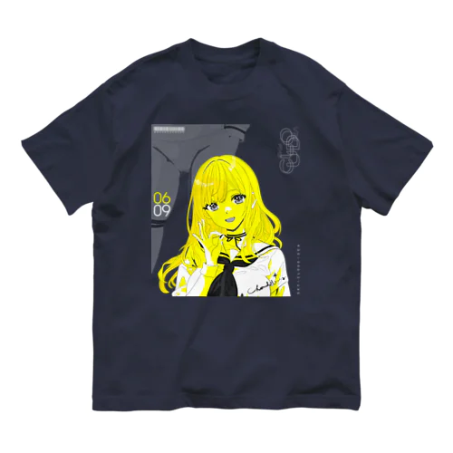 SKY-CLOUD-SEA 06/09 線画 ガールズイラスト Organic Cotton T-Shirt