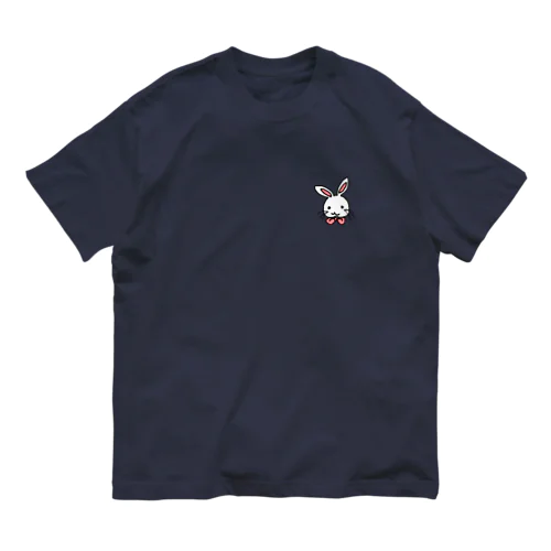 リボンうさぎ オーガニックコットンTシャツ