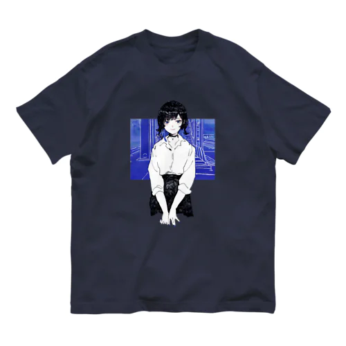 CHERIE_Blue オーガニックコットンTシャツ