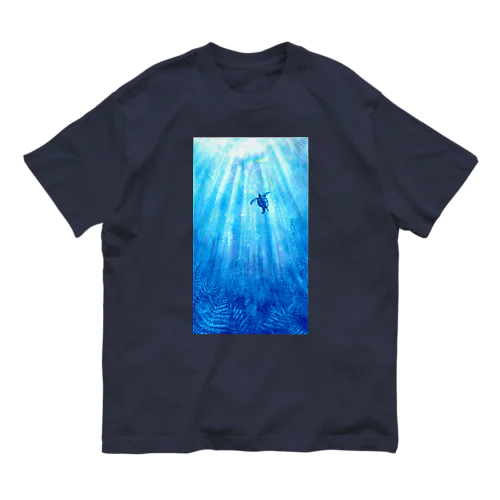 太古の海を泳ぐウミガメ Organic Cotton T-Shirt