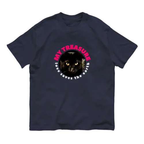 黒猫ティコ オーガニックコットンTシャツ