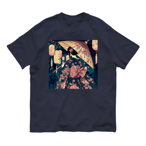 浴衣女子 オーガニックコットンTシャツ