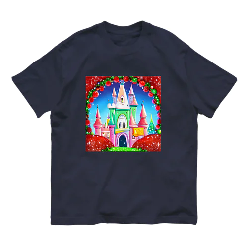 クリスマスレインボー城 オーガニックコットンTシャツ