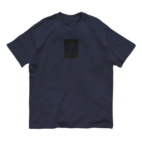 Blue LogoArt × Charcoal オーガニックコットンTシャツ